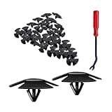 Car Hood Insulation Retainers, 30pcs Bumper Cover Retainer Clips with One Fastener Remover, Heat and Sound Insulation Nylon Clip for Auto Hood, Replacement for OEM 4878883AA and More