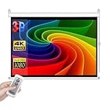 60" Electric Projector Screen 72" Projection Screen Support 4:3 16:9 Aspect Ratio Motorized Floor-Rising Screen Perfect for Meeting, School, Home, Theatre, Cinema Indoor(60inch(4:3))
