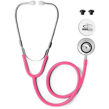 Primacare DS-9290-PK Adult Size 22 Inch Stethoscope for Diagnostics and Screening Instruments, Lightweight and Aluminum Double Head Flexible Stethoscope, Pink