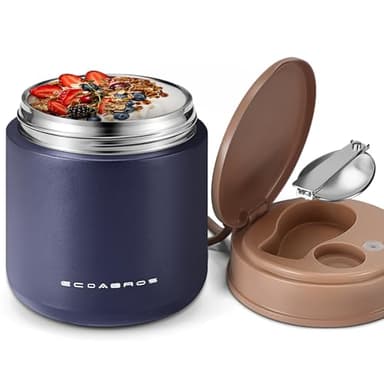 eedabros 15.2oz Kids Thermo for Hot Food – Vacuum Insulated Food Jar with 316 Stainless Steel Interior, Leakproof Wide Mouth Soup Thermos for School Lunch (Navy)