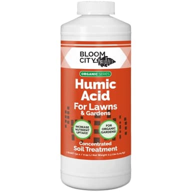 Bloom City Organic Liquid Humic Soil Health Formula, Great for Houseplants, Gardens and Lawns, Quart (32 oz) Concentrated Makes 30+ Gallons