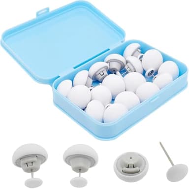 Naturahand 20PCS Duvet Pins Duvet Clips, Safe Locking Duvet Cover Clips Snaps with Storage Box, Easy to Use Double Sided Pin Fasteners for Quilt Cushions Curtains(White)