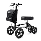 ELENKER All-Terrain Knee Scooter, Foldable Knee Walker, Better Alternative to Crutches for Foot Injuries Black