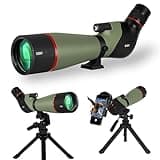 Gosky 20-60X80 HD Dual Focusing Spotting Scope, BAK4 Prism 45 Degree Angled Eyepiece with Tripod, Smartphone Adapter, Scope for Bird Watching Target Shooting Hunting Wildlife Scenery