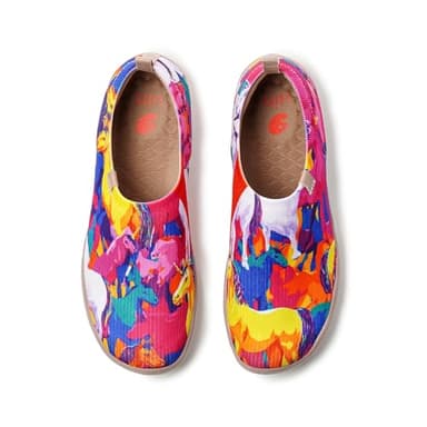 UIN Sneakers for Women Slip On Shoes Casual Comfortable Wide Lightweight Walking Fashion Tnenis Travel Art Painted Loafers
