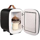 VEVOR Mini Fridge, 4 Liter/6 Can Small Refrigerator for Beverage Skincare & Cosmetic, AC/DC Cooler & Warmer, Mute Portable Tiny Fridge for Bedroom Office Dorm Desk Car Travel, ETL Certified, Black