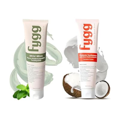 Fygg Fluoride-Free Toothpaste – Mild Mint & Coconut (4oz) | Nano-Hydroxyapatite Formula for Sensitive Teeth, Whitening, and Enamel Repair