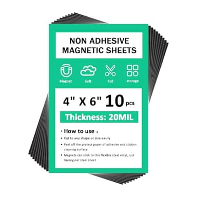 Plain Magnet Sheets,10PCS,4''x6''Flexible Rubber Magnetic Sheet,20Mil Non-Adhesive Magnetic Sheet for Die Storage,Business Dignage,Car,Sticker,Craft Product,Souvenir,Refrigerator Sticker