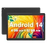 Android 14 Tablet, 10 inch Tablets, 6GB RAM+32GB ROM Computer Tablet Support 1TB Expand, 1280*800 IPS Touch Screen, 1.8Ghz Quad-core Processor, WiFi Bluetooth, 8MP Camera, 6000mAh Battery Tablet PC