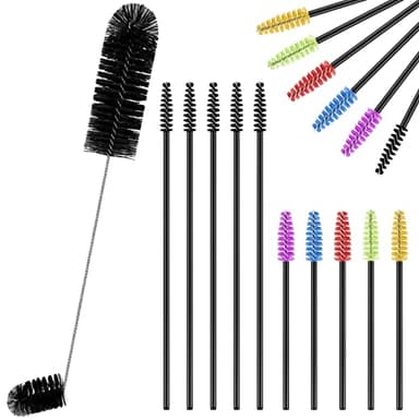 Perthlin Hummingbird Feeder Cleaning Brush 19 Pieces 3 Size Mini Nylon Double Headed 2 in 1 Hummingbird Brush Hard to Reach Places Tiny Cleaning Kit(Black)