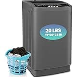 Nictemaw Portable Washing Machine, 20Lbs Capacity Full-Automatic Portable Washer Machine, 2.8Cu.ft Washer and Dryer Combo with with Drain Pump, 10 Programs 8 Water Levels for Apartment, Dorms, RV