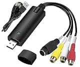 YUANLY VHS to Digital Converter,Video Capture Card USB 2.0 Audio Video Capture Card Device Old VHS Mini DV Hi8 DVD VCR to Digital Converter for Mac,PC Support Windows 2000/10/8/7/Vista/XP/Android