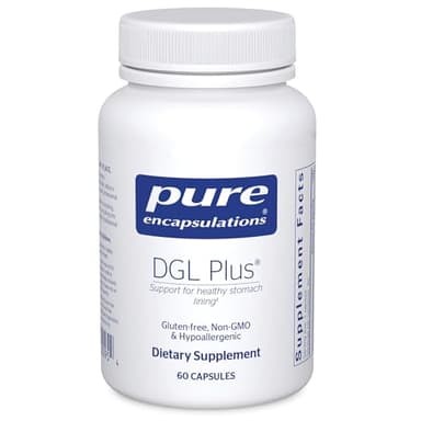 Pure Encapsulations DGL Plus - Gut Health Supplements for Men & Women - with Marshmallow Root, Aloe Vera Extract & Slippery Elm Bark - Non-GMO & Vegan - 60 Capsules
