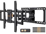 Perlegear UL-Listed Full Motion TV Wall Mount for 42–90 Inch TVs up to 150 lbs, Pre-Assembled TV Mount with Tool-Free Tilt, Swivel, Extension, Max VESA 600 x 400mm, 12″/16″/18″/24″ Wood Studs, PGLF16