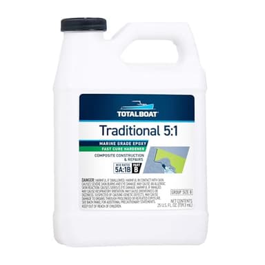 TotalBoat 5:1 Epoxy Fast Hardener 25 Ounces (for Gallon of Resin), Clear Amber