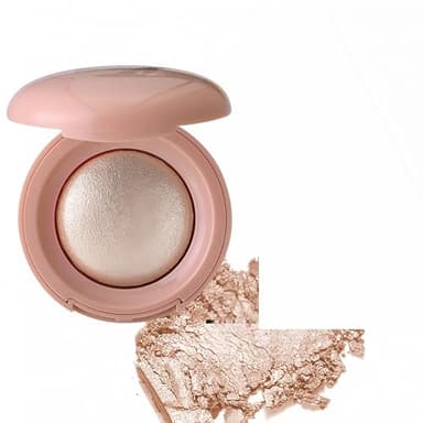 MAEPEOR Baked Highlighter Buildable Lightweight Natural Look Baked Highlighter Powder Palette, Highlight Face for a Shimmery or Matte Finish (Color 04)
