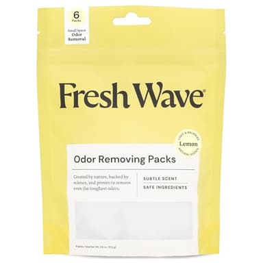 Fresh Wave Lemon Odor Eliminating & Deodorizing Packs | Bag of 6 | Safer Odor Relief for Small Spaces | Natural Plant-Based Odor Eliminator | Odor Absorbers for Home