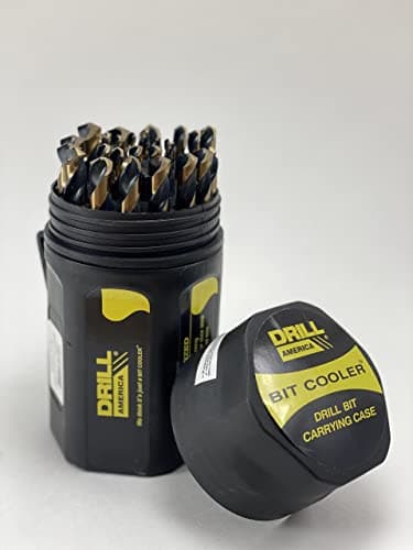 Drill America - KFD29J-3F-PC 29 Piece Heavy Duty 3 Flat Shank High Speed Steel Drill Bit Set with Black and Gold Finish in Round Case (1/16" - 1/2" x 64ths), KFD Series