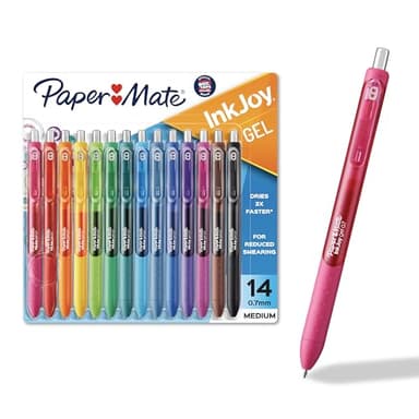 Paper Mate InkJoy Gel Pens, Assorted, Medium Point (0.7mm), 14 Count - Smooth Writing, Back to School, Teacher Supplies, Journaling, Note-Taking, Doodling