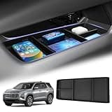 Sunsdrew 2025 Equinox Under Center Console Organizer for 2025+ Chevrolet Equinox Accessories TPE Lower Center Console Tray 2025 Chevy Equinox Console Organizer