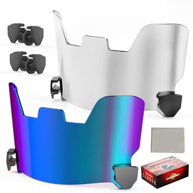 OYMLANX Football Helmet Visor - Dual Clear & Smoke Lenses for Schutt F7/Riddell SpeedFlex, Youth & Adult Helmets, Tool-Free Clip System, NFHS & ASTM Certified