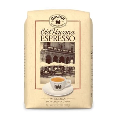 Gaviña Old Havana Espresso Whole Bean Coffee, Medium-Dark Roast, Nutty and Sweet, 32 oz Bag