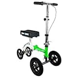KneeRover GO Hybrid - Most Compact All Terrain Knee Scooter for Adults for Foot Surgery Heavy Duty Knee Walker for Broken Ankle Foot Injuries Recovery Leg Scooter Best Knee Crutch Alternative (Green)
