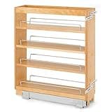 Rev-A-Shelf 5" Pullout Kitchen Cabinet Storage Organizer Slide Out Pantry Spice Rack with Adjustable Shelves for 5.5" W Cabinet Opening, 448-BC-5C