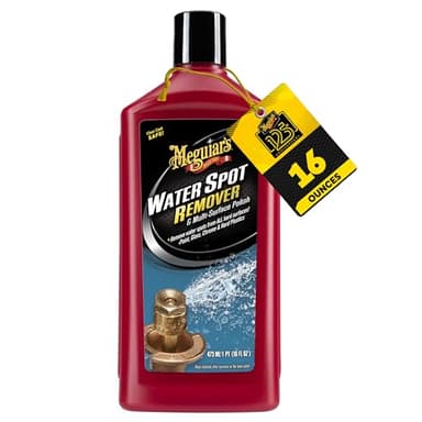 Meguiar's Water Spot Remover, Heavy Duty Water Spot Remover for Cars, Remove Water Stains and Polish Glossy Paint with a Versatile Clear Coat Safe Formula, 16 oz