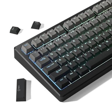 Womier Shine Through PBT Keycaps 60 75 100 Percent Cherry Profile, Custom Key Cap Doubleshot Keycaps Set, Universal Compatiability for Cherry Gateron MX Switches Keyboard, Gradient Gray
