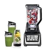 Ninja BL642 Nutri Ninja Personal & Countertop Blender with 1200W Auto-iQ Base, 72 oz. Pitcher, and 18, 24, & 32 oz. To-Go Cups with Spout Lids, For Smoothies, Shakes & More, Dishwasher Safe, Black