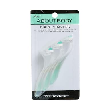 About Body Bikini Shavers - 3 Gentle Beauty Groomers, Japanese Steel Razor Ideal for Shaving, Exfoliating and Trimming Intimate Areas, Skin-Soothing Aloe Moisture Pad Gently Glides Along Skin