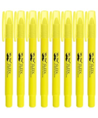 Mr. Pen- No Bleed Gel Bible Highlighters, Yellow, Pack of 8