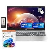 HP Pavilion 15.6" HD Touchscreen Laptop, Intel i3-1215U, 32GB RAM, 1.16TB Storage(1TB SSD + 160GB Docking Station Set), Intel UHD Graphics, Num Pad, 720p HD Webcam, WiFi, Windows 11 Pro, Silver