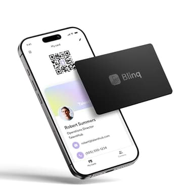 Blinq Digital Business Card - NFC Card - Instant Share via Tap - Compatible with iPhone & Android (Black)