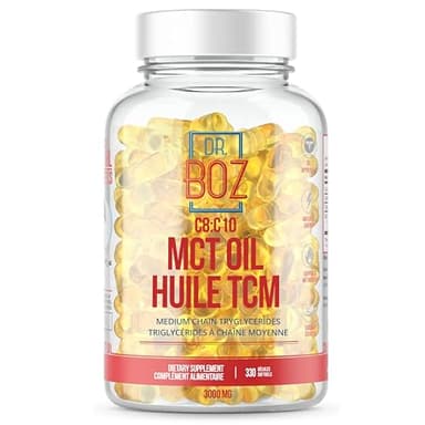 Dr. Boz - C8:C10 MCT Oil Supplement (330 Softgels) - Doctor Approved - Natural Energy & Mental Focus - Increases Ketones - Made from Pure Coconut Oil - Made in The USA - Self Care
