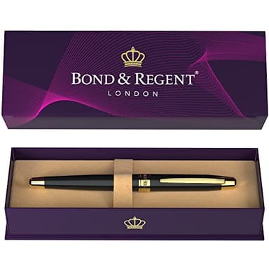 Bond & Regent 24 Karat Gold Luxury Rollerball Pen, Gloss Black