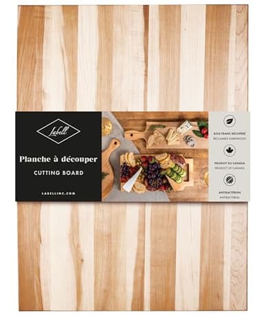 Labell Large Canadian Maple End Grain Cutting Board, Large Chopping Board for Food Prep, Natural & Durable for Charcuterie, Serving & Styling - 18" x 24" x 0.75"