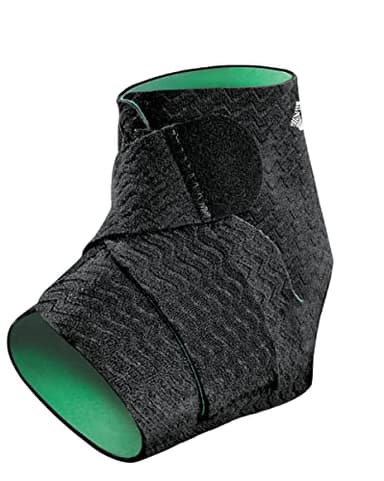 MUELLER Sports Medicine Green Adjustable Ankle Support Brace, Ankle Pain Relief Support for Men and Women, Ideal for Sprains, Strains, Arthritis, Black, One Size