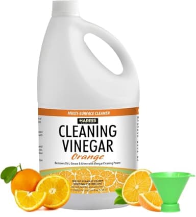 Harris Multi-Purpose Vinegar Household Surface Cleaner, Orange Scent, 128oz, Easy Pour Funnel Included