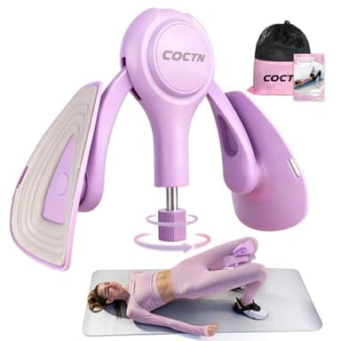 Thigh Trainer for Women, 15-70LB Adjustable Resistance Inner Thigh Exerciser for Pelvic Floor Muscle Repair, Thigh Workout Kegel Exercise Equipment for Shaping, Yoga & Weight Loss at Home Gym -Purple