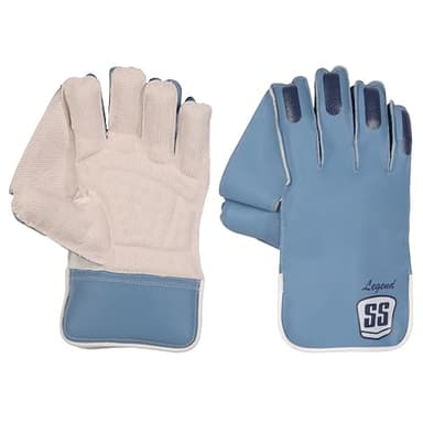 SS Cricket Legend Wicket Keeping Gloves ' Mens Size, (Sky Blue)