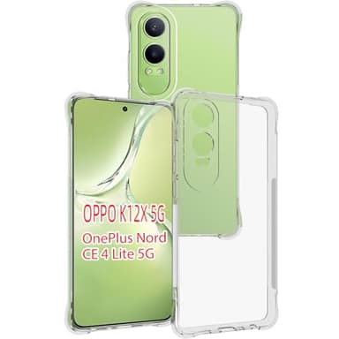USTIYA Case for OnePlus Nord CE 4 Lite 5G / Oppo K12x Clear TPU Four Corners Military-Grade Protection Cover Transparent Soft funda