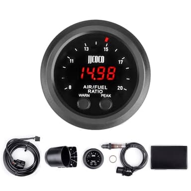 ZHSYMX Universal Digital Wideband Air/Fuel Ratio AFR Gauge Kit - 2-1/16"(52mm) with Sensor and Controller Box-Wideband UEGO AFR O2 Oxygen Sensor Controller Gauge