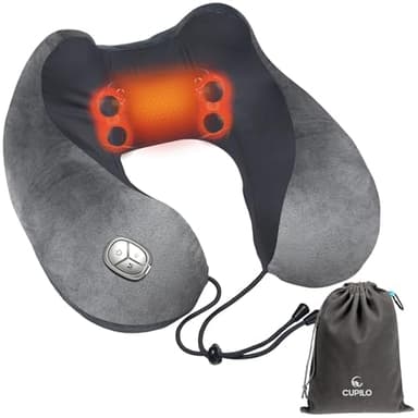 CuPiLo Neck Massager Pillow with Heat - FSA Eligible HSA [2025 Upgraded] - Portable Shiatsu Neck Massager for Pain Relief Deep Tissue - Heated Pillow for Travel, Office & Home, Idea for Her
