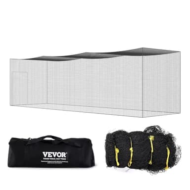 VEVOR Baseball Batting Netting,35 FT Softball Baseball Batting Hitting Training Net, Professional Practice Portable Pitching Cage, Heavy Duty Enclosed PE Net, with Door & Carry Bag (NET ONLY).