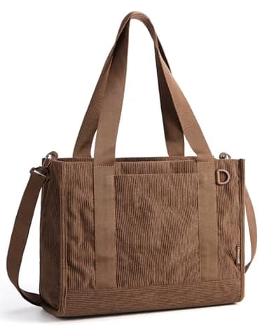 BAGSMART Corduroy Beach Tote Bag for Women Travel/Work, Small Crossbody Bag for Teacher/Nurse