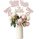 15 PCS 21st Birthday Centerpiece Sticks Twenty One Happy 21st Vintage 2004 Table Flower Centerpieces Sticks Cheers to 21 Fabulous Floral Decorations for 21st Birthday Party Supplies Rose Gold