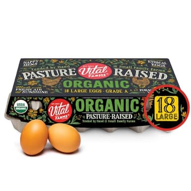 Vital Farms Organic Pasture-Raised Large Eggs 18ct