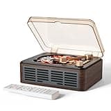 CARONSORT CD Player with Speakers Bluetooth Nostalgic Retro Portable CD Players for Home Wood Music Player FM Radio for HomeWired and Remote Control-Walnut Brown